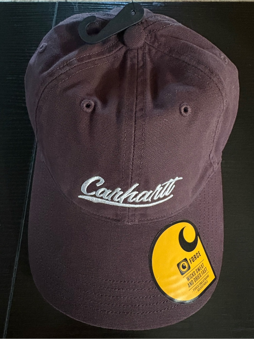 Carhartt Men's Script Logo Baseball Cap in Dark brown